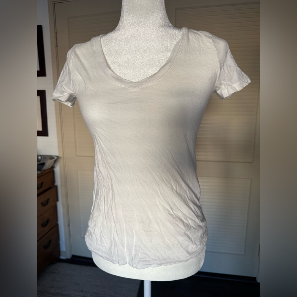 Classic White V-Neck Women's Top